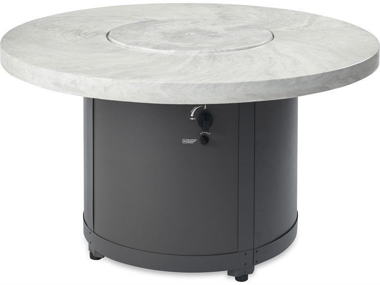 Outdoor Greatroom Beacon Aluminum Graphite Grey 48'' Round Chat Height Fire Pit Table