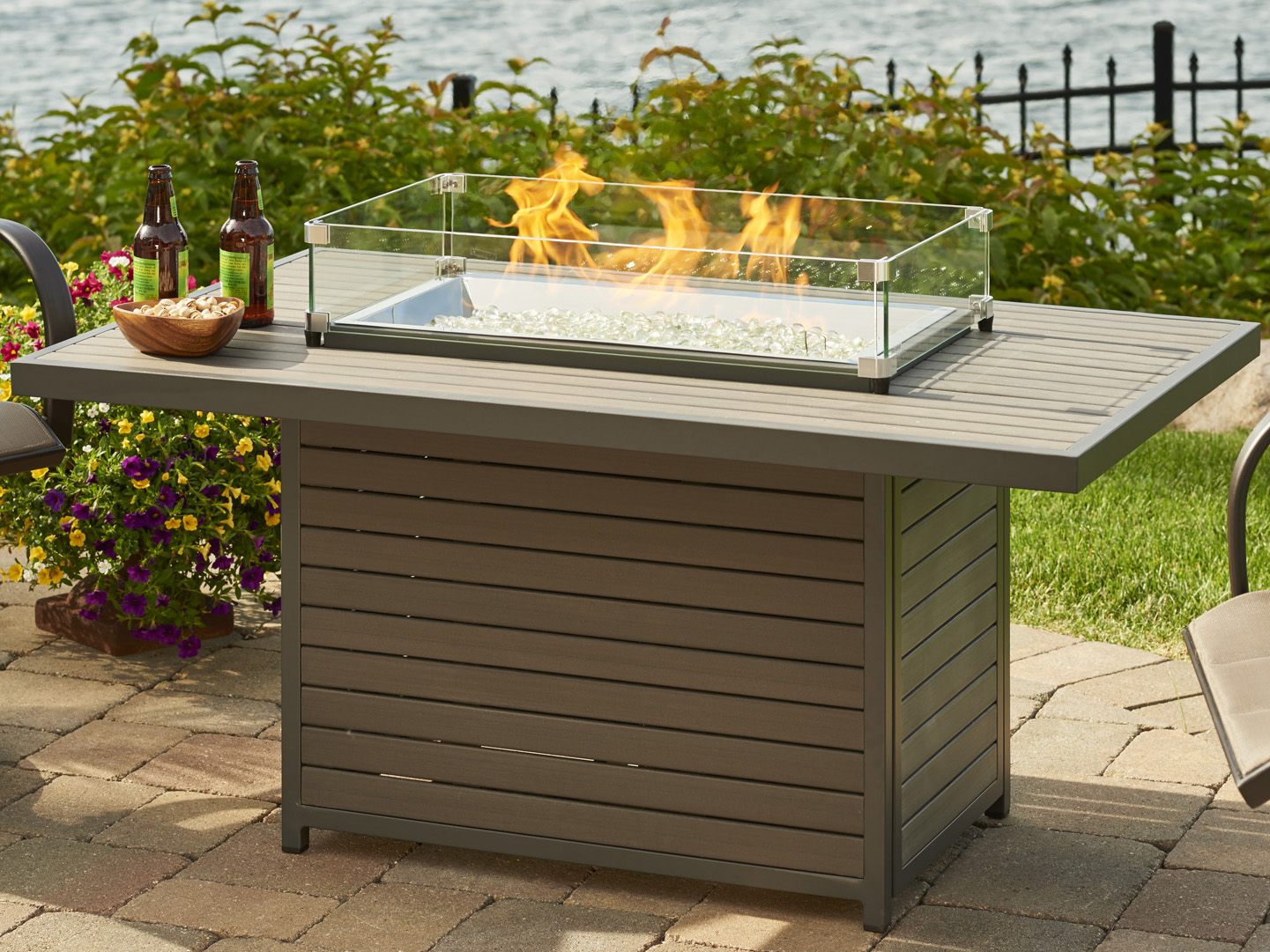 Outdoor Greatroom Brooks Rectangular Gas Fire Pit Table | OGBRK1224K