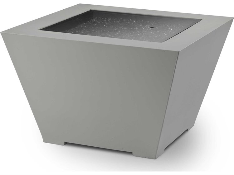Outdoor Greatroom Cove Natural Grey Supercast Concrete Square Gas Fire Pit Bowl