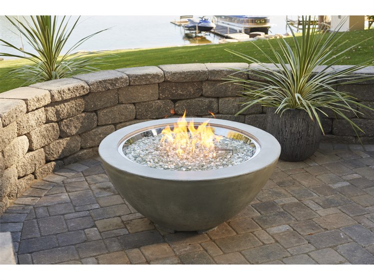 Outdoor Greatroom Cove Natural Grey Supercast Concrete 42 Round Gas Fire Pit Bowl Ogcv30 4653