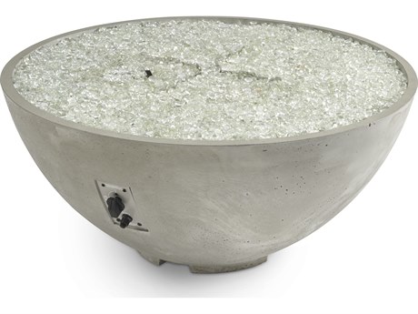 Outdoor Greatroom Cove Edge Concrete Natural Grey 42'' Round Gas Fire Pit Bowl