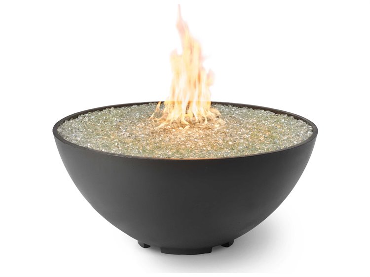 Outdoor Greatroom Cove Edge Midnight Mist Round Gas Fire Pit Bowls