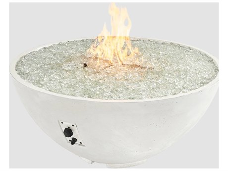 Outdoor Greatroom Cove Edge White 42'' Round Gas Fire Pit Bowls