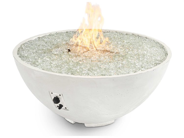 Outdoor Greatroom Cove Edge White Round Gas Fire Pit Bowls