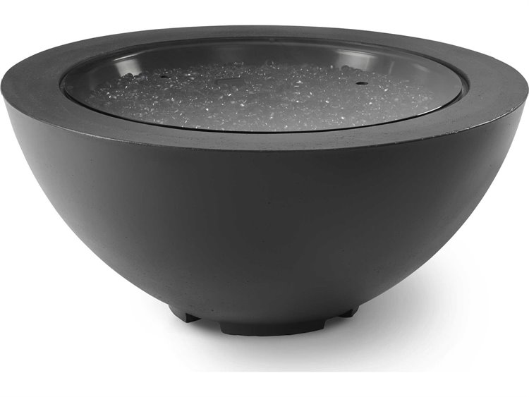 Outdoor Greatroom Cove Concrete Midnight Mist Round Gas Fire Pit Bowl