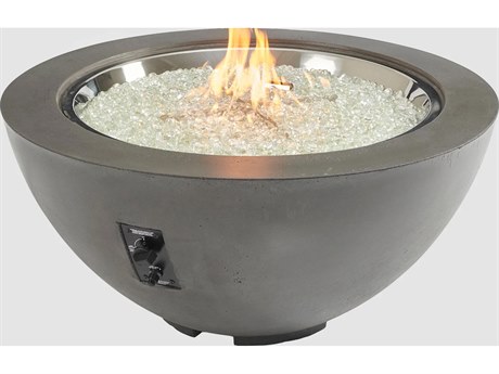 Outdoor Greatroom Cove Supercast Concrete Midnight Mist 42'' Wide Round Gas Fire Pit Bowl with Direct Spark Ignition NG