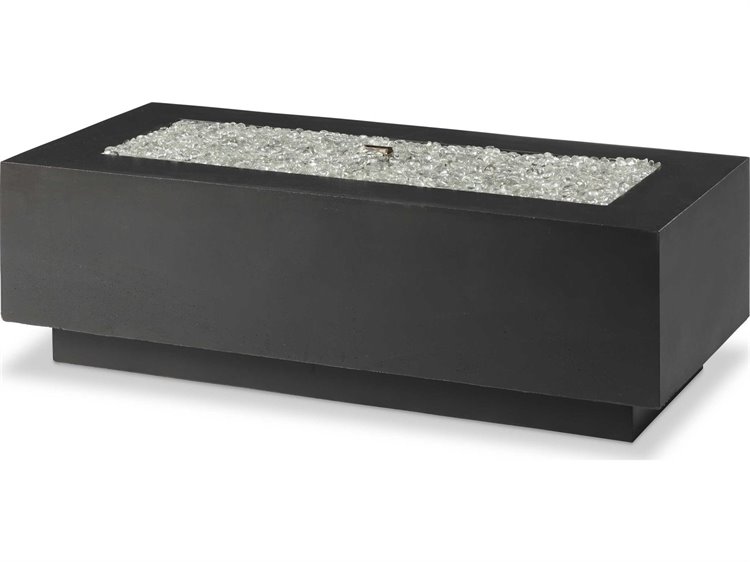 Outdoor Greatroom Cove Concrete Midnight Mist Rectangular Linear Gas Fire Pit Table