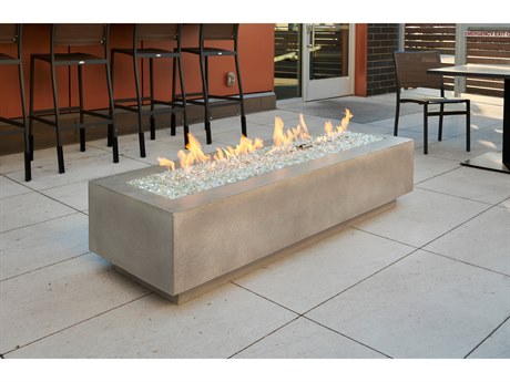 Outdoor Greatroom Cove Concrete Natural Grey 72''W x 24''D Rectangular Linear Gas Fire Table
