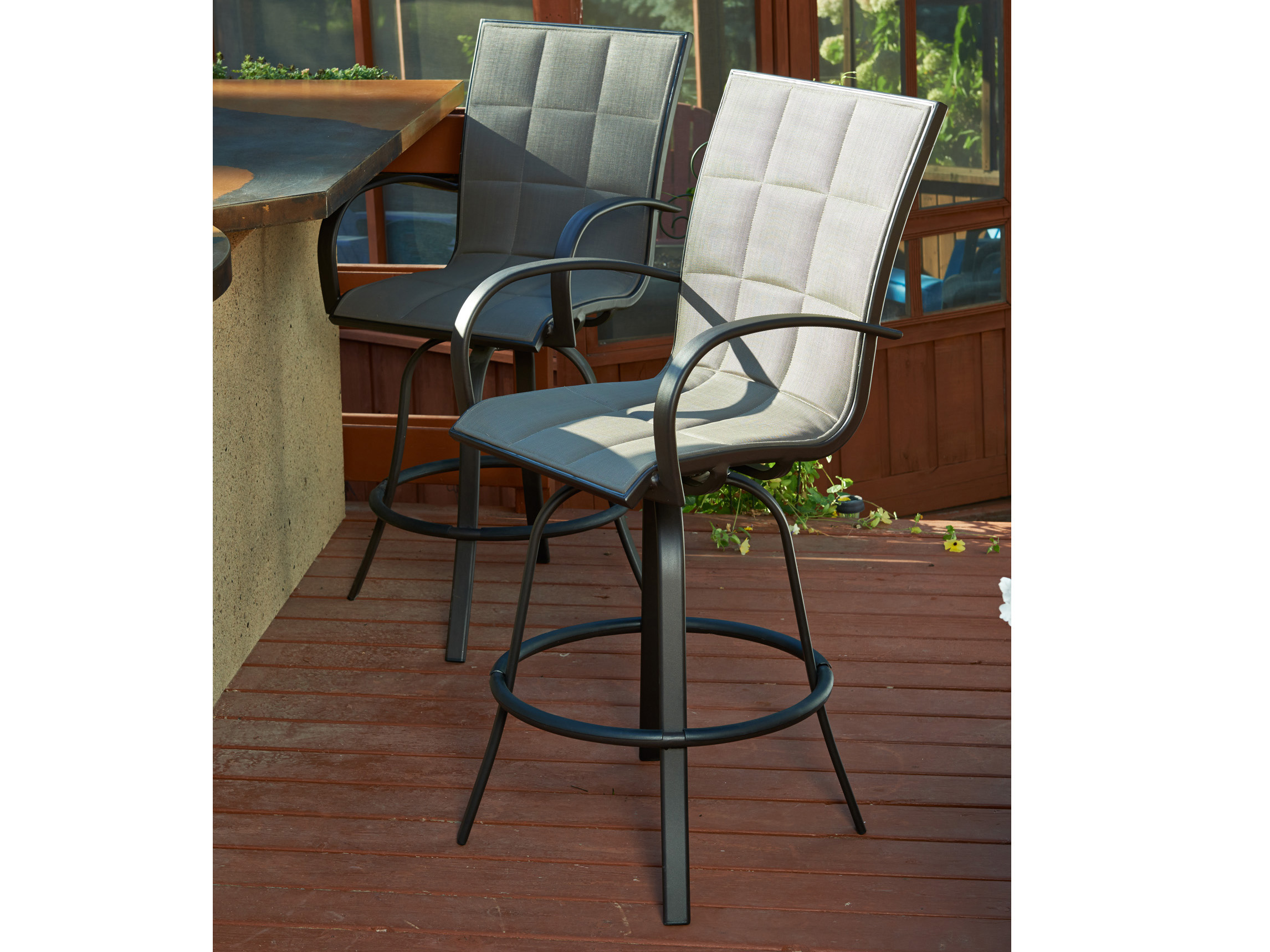 Outdoor Greatroom Empire Aluminum Swivel Bar Stool Set Of 2 EMPIRE BAR