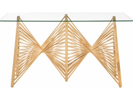 Oggetti Geo Rectangular Glass Natural Console Table