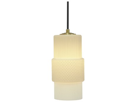 Oggetti Mimo 1-Light White Glass Cylinder Mini Pendant