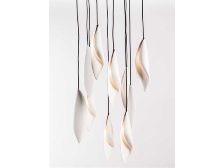 Oggetti Leaf 10-Light White Linear Island Pendant