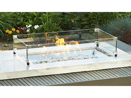 Outdoor Greatroom Classic 12'' x 24''D Rectangular Tempered Glass Wind Guard