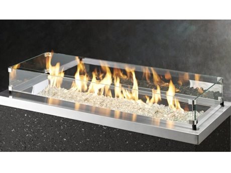 Outdoor Greatroom 12'' X 42'' Linear Tempered Glass Wind Guard