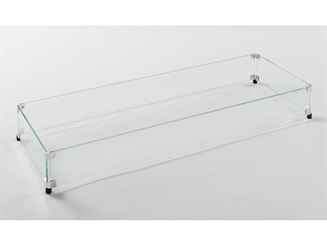 Outdoor Greatroom Glass 64''W x 12''D Rectangular Linear Wind Guard