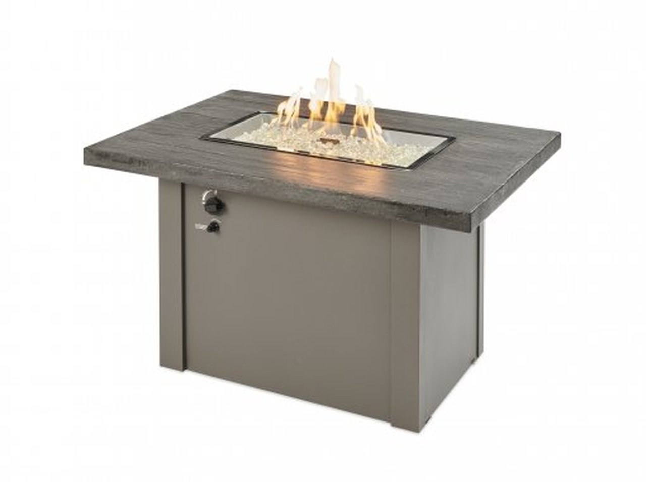 Rectangular Gas Fire Pit Table, 65 Rectangular Outdoor Propane Gas Fire Pit Table In Gray