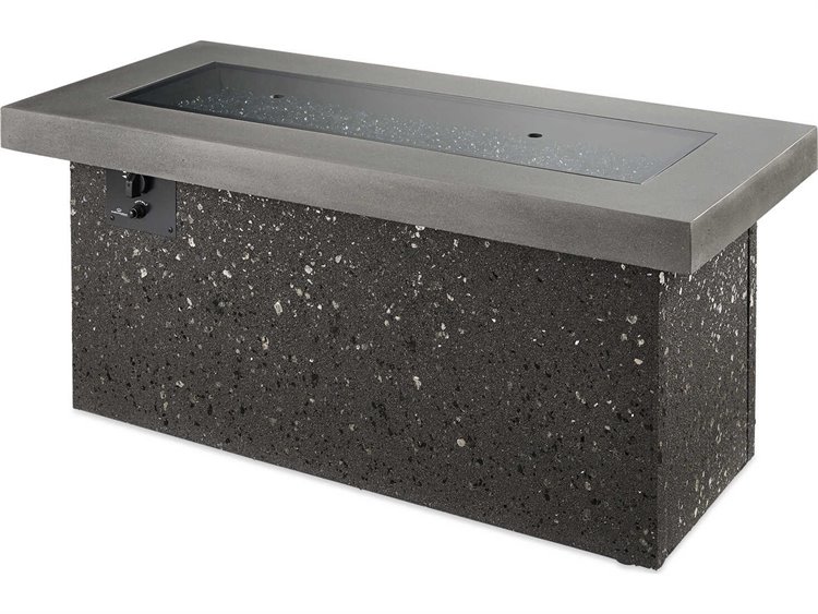 Outdoor Greatroom Key Largo Midnight Mist Rectangular Crystal Fire Pit Table