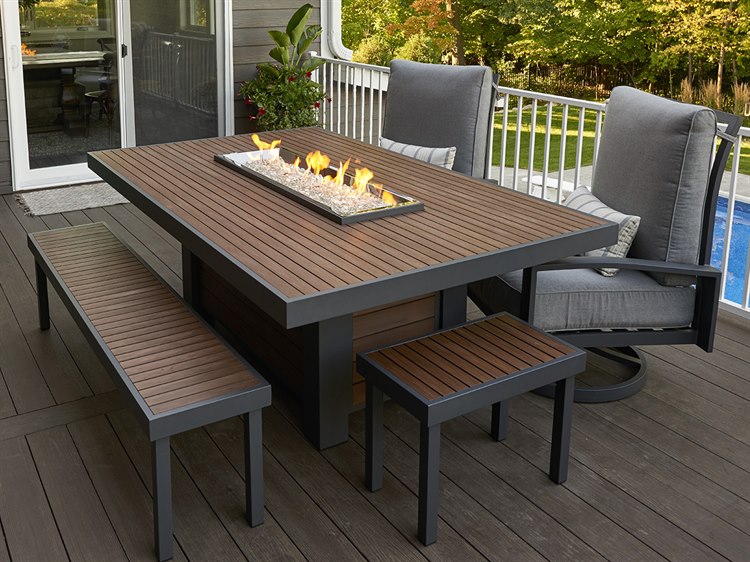 Gas Fire Pit Table, Rectangle Fire Pit Dining Table