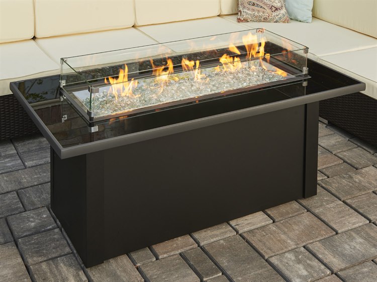 Outdoor Greatroom Monte Carlo Steel Black 59''W x 30''D Rectangular ...