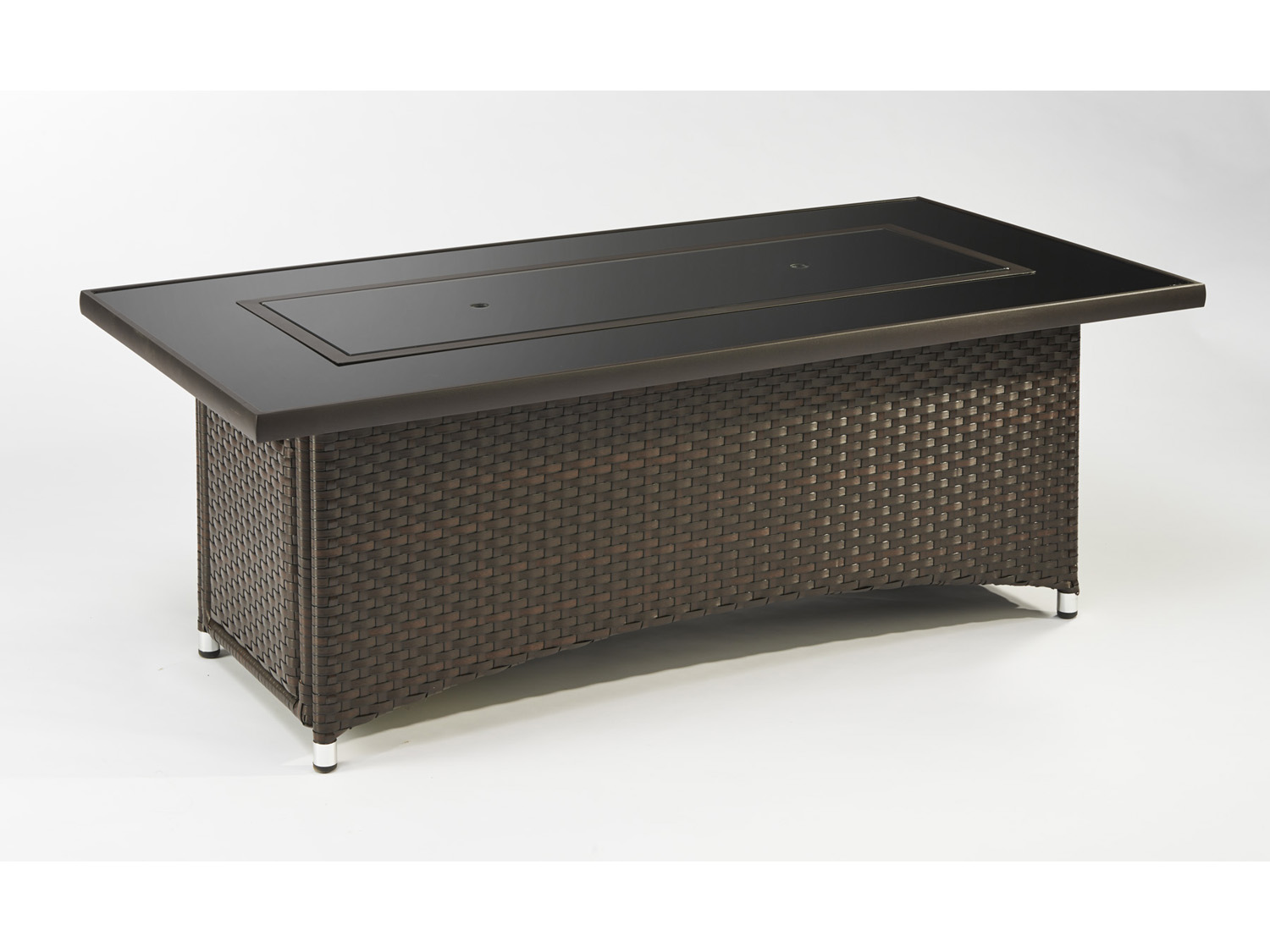 Outdoor Greatroom Montego Wicker 59 W, Rectangular Fire Pit Coffee Table