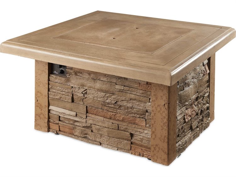 Outdoor Greatroom Sierra Concrete Mocha Square Gas Fire Pit Table