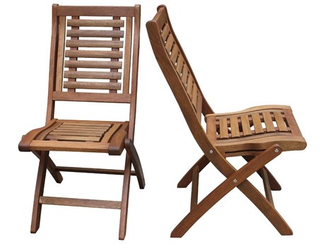 Outdoor Interiors Eucalyptus Folding Side Chair (Price Includes Two)