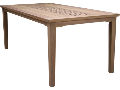 Outdoor Interiors Eucalytpus Rectangle Checkerboard Dining Table, 76" x 38"