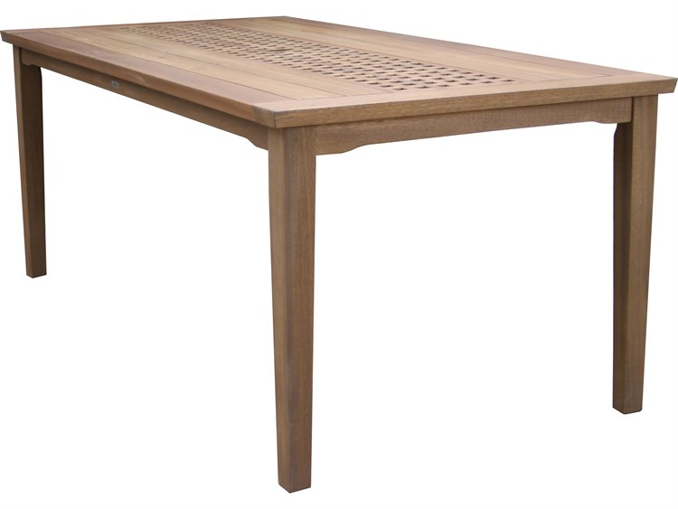 Outdoor Interiors Eucalytpus Rectangle Checkerboard Dining Table, 76" x 38"
