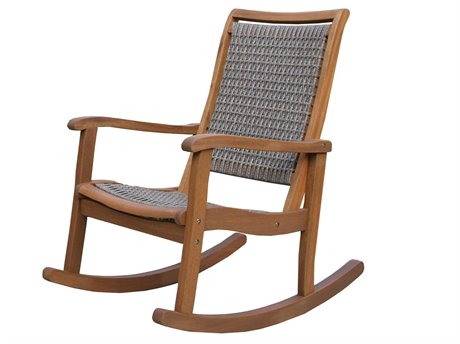 Outdoor Interiors Eucalyptus & Driftwood Grey Wicker Rocking Chair