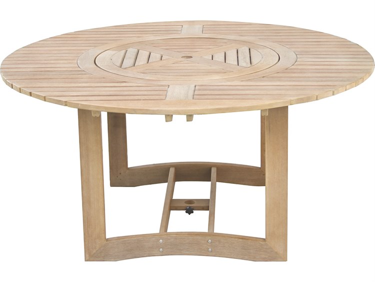 Outdoor Interiors Antique Wash Lazy Susan Lrg. Round Dining Table, 63" Dia.