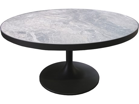 Outdoor Interiors Portofino Orobico Sintered Stone & Aluminum Coffee Table, 32" Dia.
