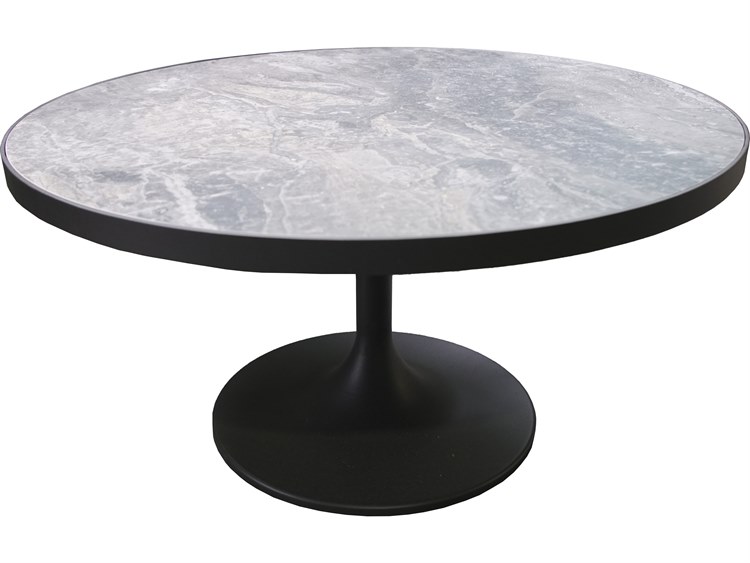 Outdoor Interiors Portofino Orobico Sintered Stone & Aluminum Coffee Table, 32" Dia.