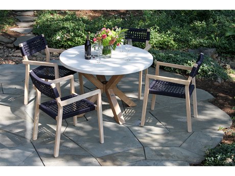Outdoor Interiors Antique Wash Wood Patio Dining Set