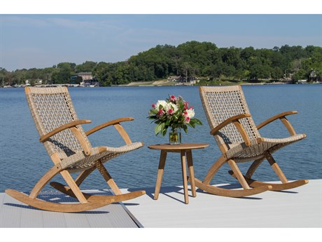 Outdoor Interiors Antique Wash Wood Patio Lounge Set