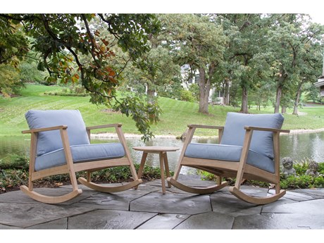 Outdoor Interiors Antique Wash Wood Patio Lounge Set