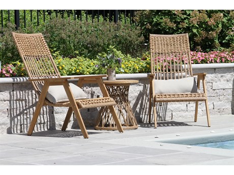 Outdoor Interiors Bohemian Wood Patio Lounge Set