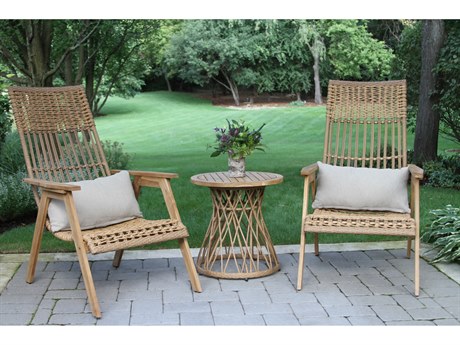 Outdoor Interiors Bohemian Wood Patio Lounge Set