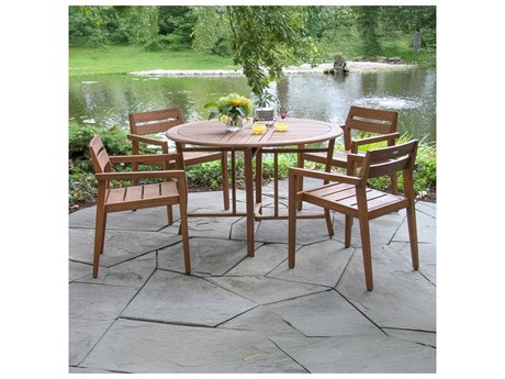 Outdoor Interiors Eucalylptus Wood Dining Set
