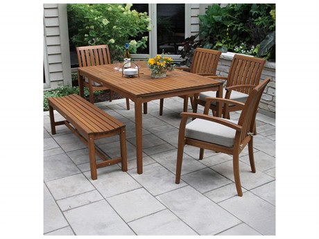 Outdoor Interiors Eucalylptus Wood Dining Set