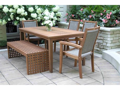 Outdoor Interiors Eucalylptus Wood Dining Set