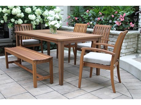 Outdoor Interiors Eucalylptus Wood Dining Set