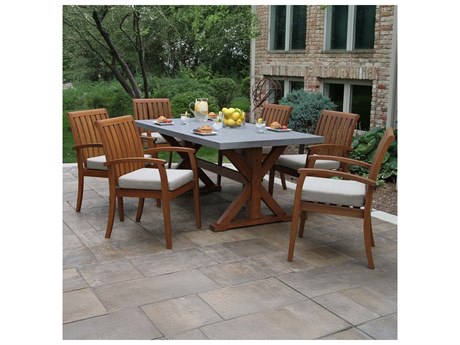 Outdoor Interiors Eucalylptus Wood Dining Set