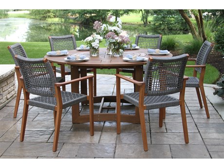 Outdoor Interiors Eucalylptus Wood Dining Set
