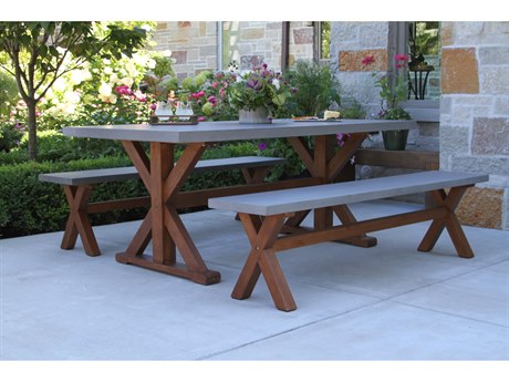 Outdoor Interiors Eucalylptus Wood Dining Set