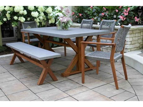 Outdoor Interiors Eucalylptus Wood Dining Set