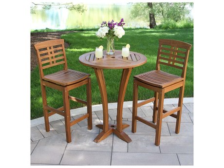 Outdoor Interiors Eucalylptus Wood Dining Set