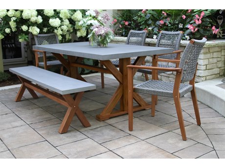 Outdoor Interiors Eucalylptus Wood Dining Set