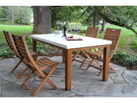 Outdoor Interiors Eucalylptus Wood Dining Set