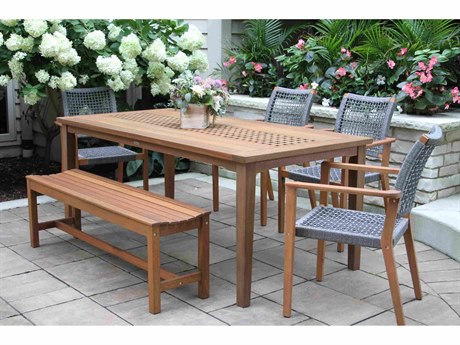 Outdoor Interiors Eucalylptus Wood Dining Set
