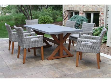 Outdoor Interiors Eucalylptus Wood Dining Set